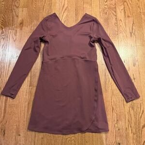 Athleta Girl Chit Chat Dress XL 14 Mauve Long Sleeve Athleisure